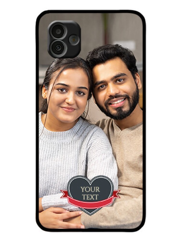 Custom Samsung Galaxy A04 Custom Glass Phone Case - Just Married Couple Design