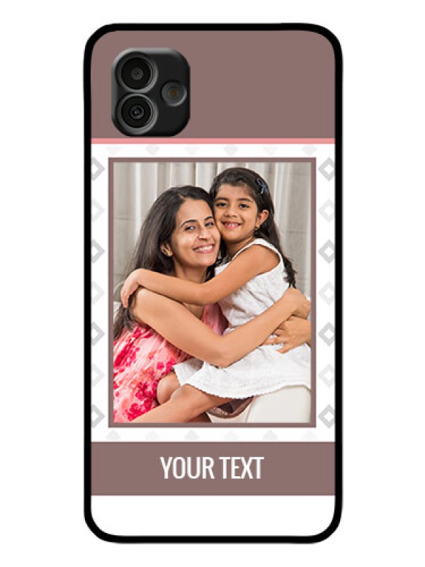 Custom Samsung Galaxy A04 Photo Printing on Glass Case - Simple Diamond Design