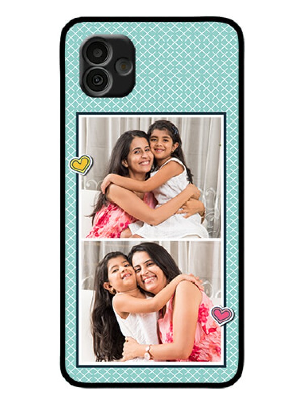 Custom Samsung Galaxy A04 Custom Glass Phone Case - 2 Image Holder with Pattern Design
