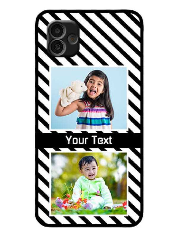 Custom Samsung Galaxy A04 Photo Printing on Glass Case - Black And White Stripes Design