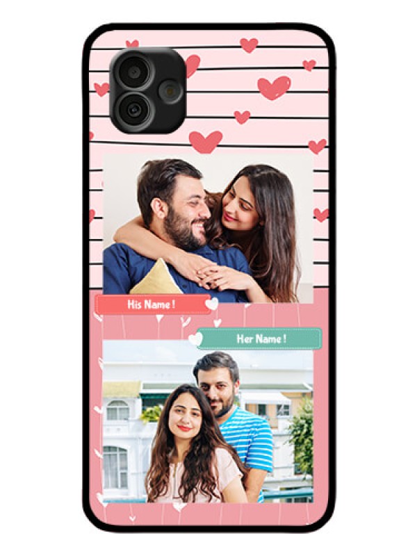 Custom Samsung Galaxy A04 Custom Glass Mobile Case - Photo with Heart Design