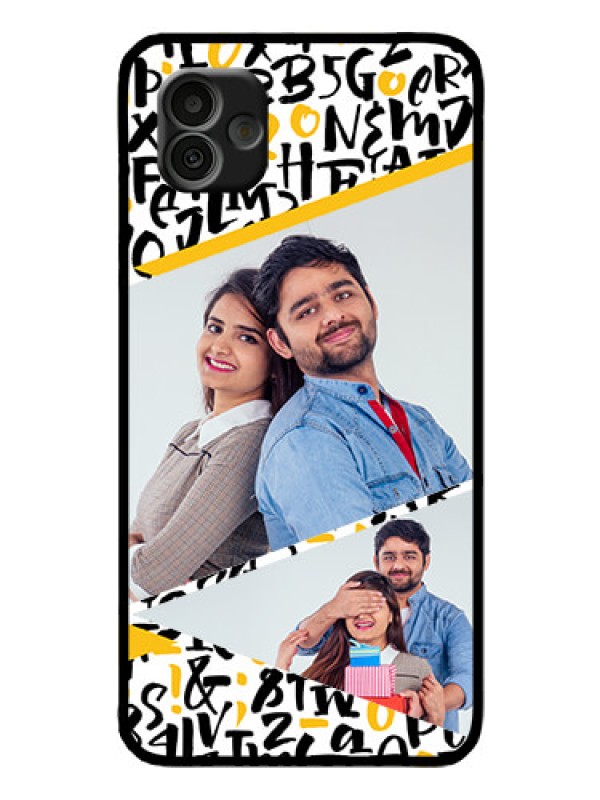 Custom Samsung Galaxy A04 Custom Glass Mobile Case - Letters Pattern Design