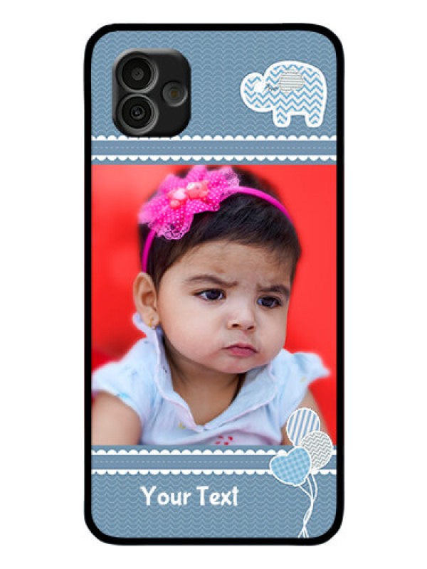 Custom Samsung Galaxy A04 Photo Printing on Glass Case - with Kids Pattern Design