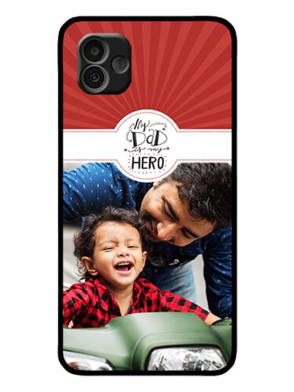 Custom Samsung Galaxy A04 Photo Printing on Glass Case - My Dad Hero Design