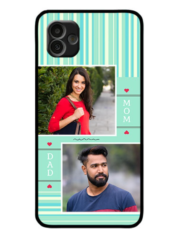 Custom Samsung Galaxy A04 Custom Glass Phone Case - Mom & Dad Pic Design