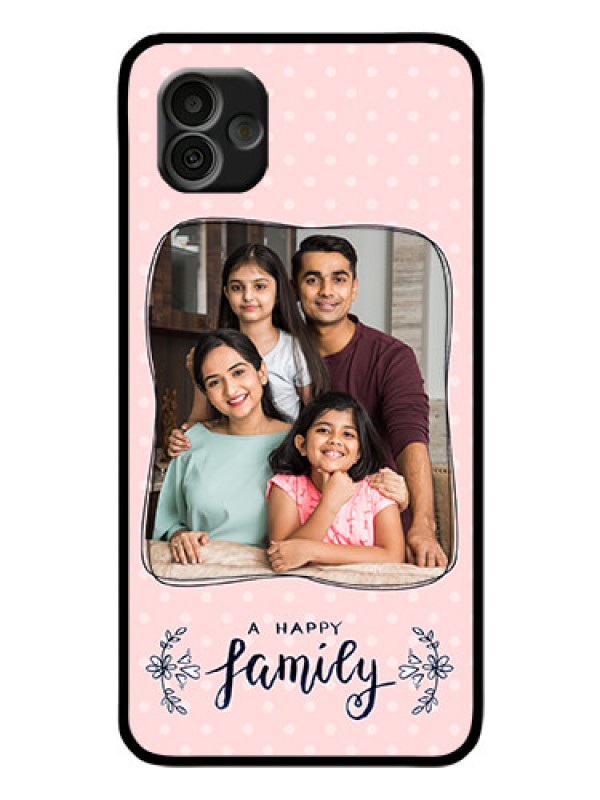 Custom Samsung Galaxy A04 Custom Glass Phone Case - Family with Dots Design