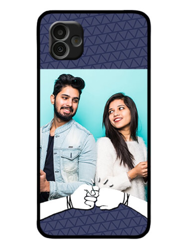 Custom Samsung Galaxy A04 Photo Printing on Glass Case - with Best Friends Design