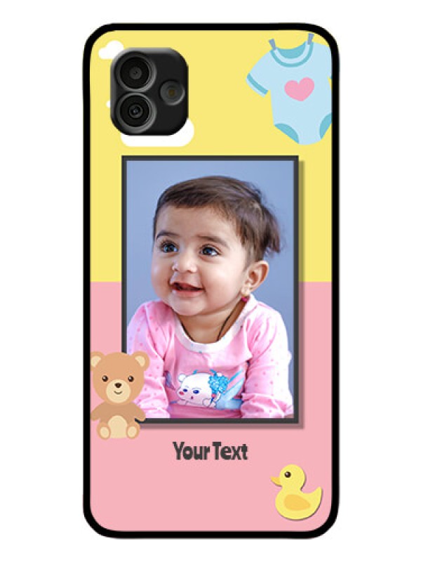 Custom Samsung Galaxy A04 Photo Printing on Glass Case - Kids 2 Color Design