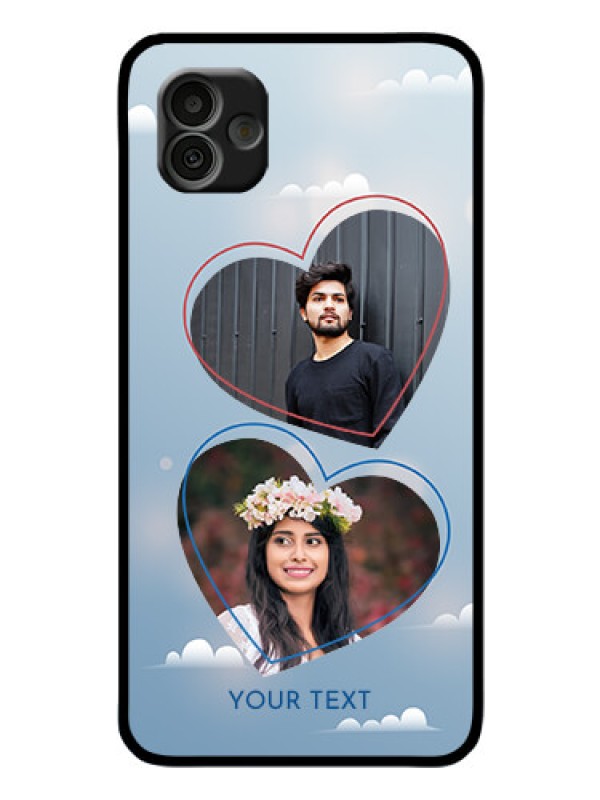 Custom Samsung Galaxy A04 Custom Glass Mobile Case - Blue Color Couple Design