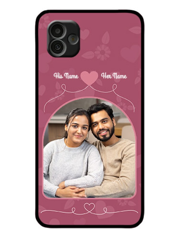 Custom Samsung Galaxy A04 Photo Printing on Glass Case - Love Floral Design