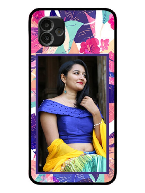 Custom Samsung Galaxy A04 Custom Glass Mobile Case - Abstract Floral Design