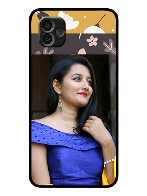 Custom Samsung Galaxy A04 Custom Glass Phone Case - Stylish Floral Design