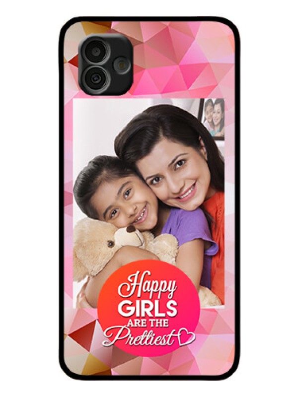 Custom Samsung Galaxy A04 Photo Printing on Glass Case - Abstract Triangle Design