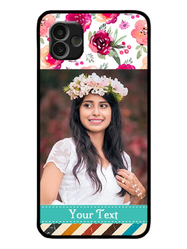 Custom Samsung Galaxy A04 Custom Glass Phone Case - Watercolor Floral Design