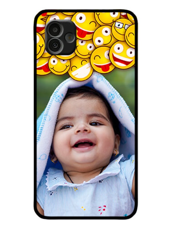 Custom Samsung Galaxy A04 Custom Glass Mobile Case - with Smiley Emoji Design