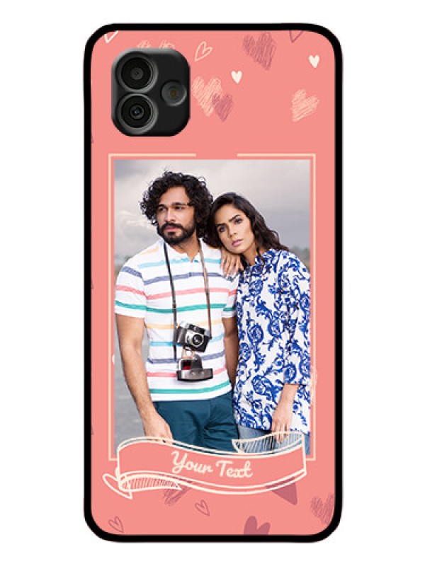 Custom Samsung Galaxy A04 Custom Glass Phone Case - Love doodle art Design