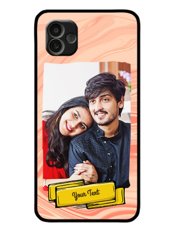 Custom Samsung Galaxy A04 Personalized Glass Phone Case - Marble Texture Design