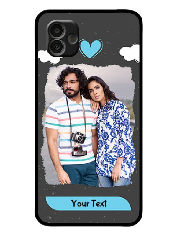 Custom Samsung Galaxy A04 Custom Glass Phone Case - Splashes with love doodles Design