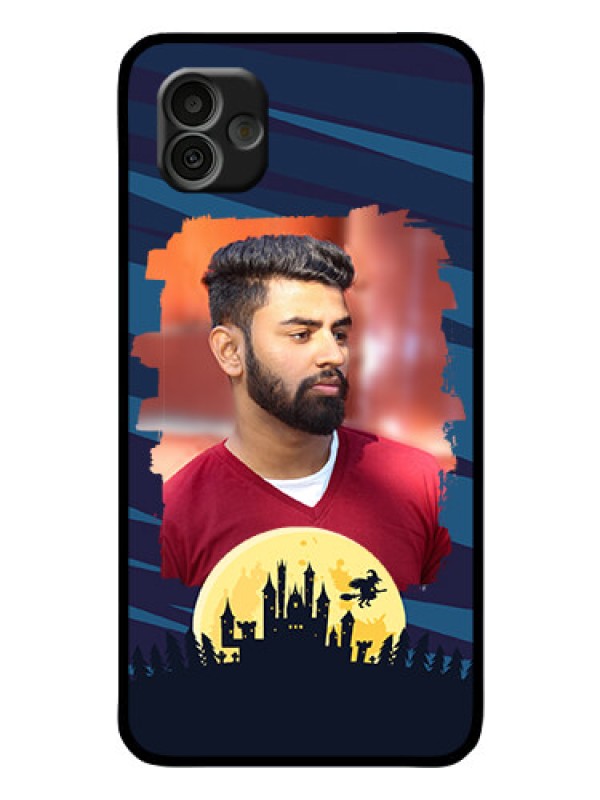 Custom Samsung Galaxy A04 Photo Printing on Glass Case - Halloween Witch Design