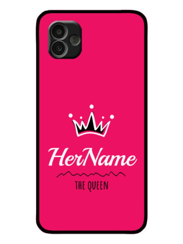 Custom Samsung Galaxy A04 Glass Phone Case Queen with Name