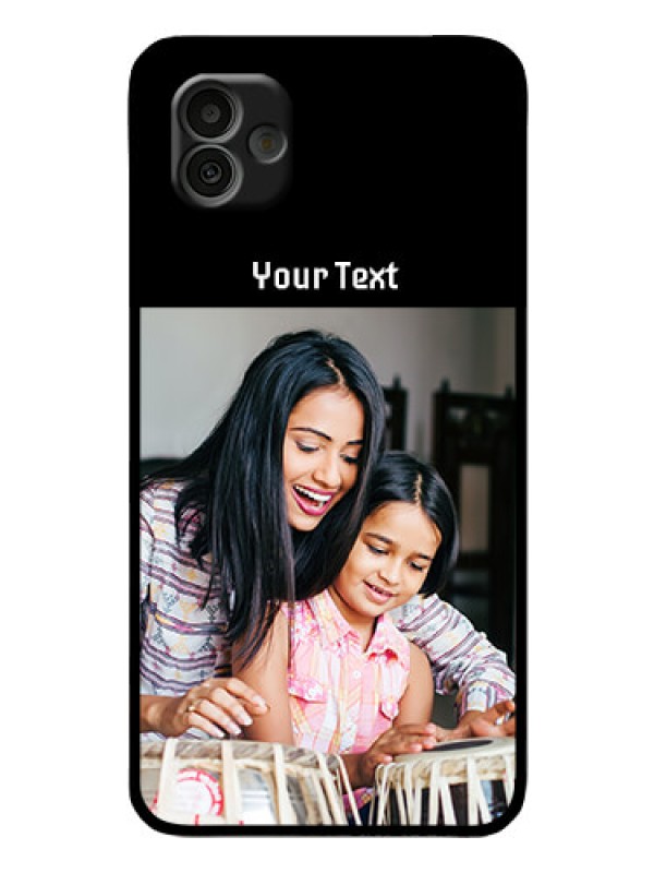 Custom Samsung Galaxy A04 Photo with Name on Glass Phone Case