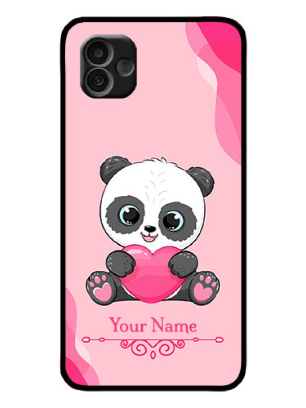 Custom Galaxy A04 Custom Glass Mobile Case - Cute Panda Design