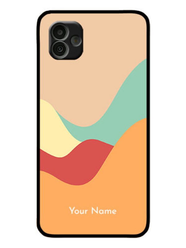 Custom Galaxy A04 Personalized Glass Phone Case - Ocean Waves Multi-colour Design