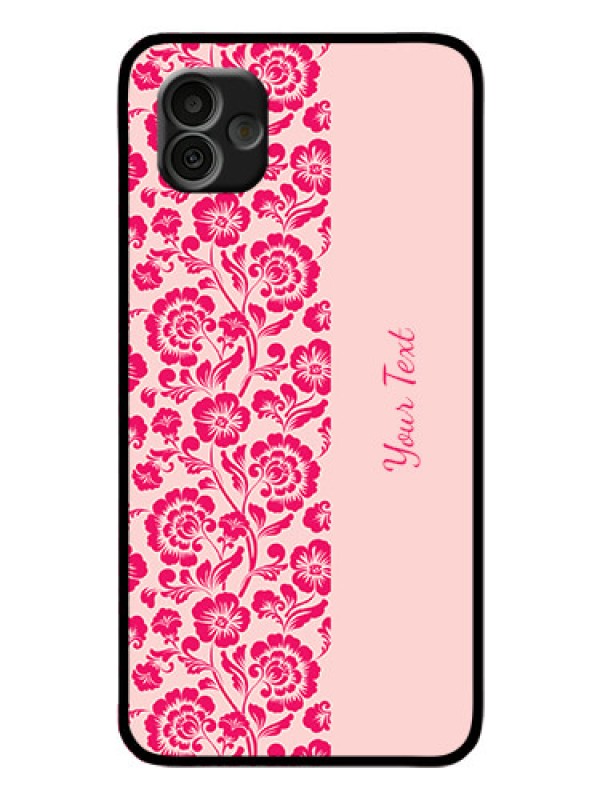 Custom Galaxy A04 Custom Glass Phone Case - Attractive Floral Pattern Design