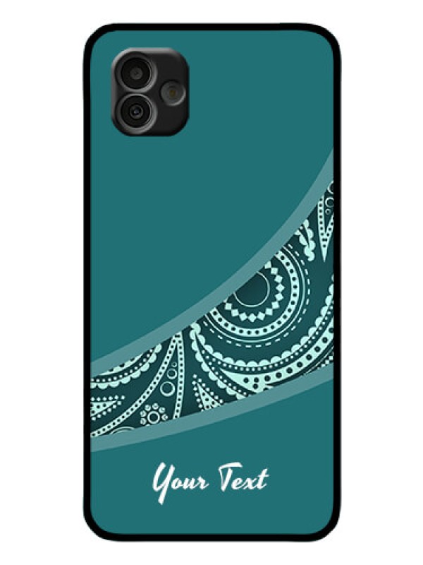 Custom Galaxy A04 Photo Printing on Glass Case - semi visible floral Design