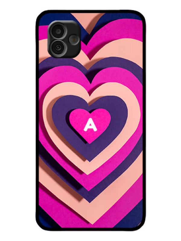Custom Galaxy A04 Custom Glass Mobile Case - Cute Heart Pattern Design