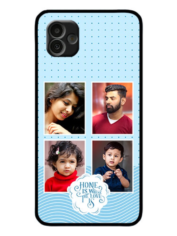 Custom Galaxy A04 Custom Glass Phone Case - Cute love quote with 4 pic upload Design