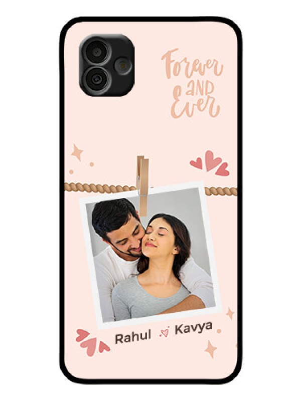 Custom Galaxy A04 Custom Glass Phone Case - Forever and ever love Design