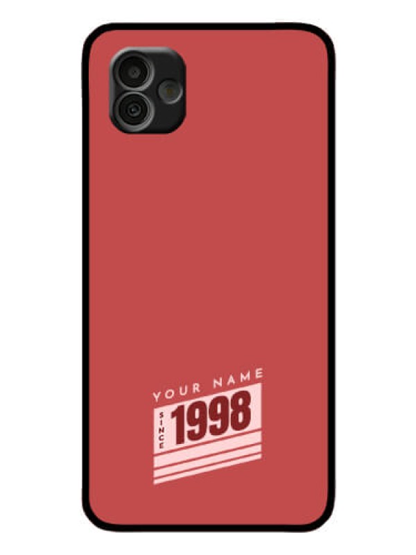 Custom Galaxy A04 Custom Glass Phone Case - Red custom year of birth Design