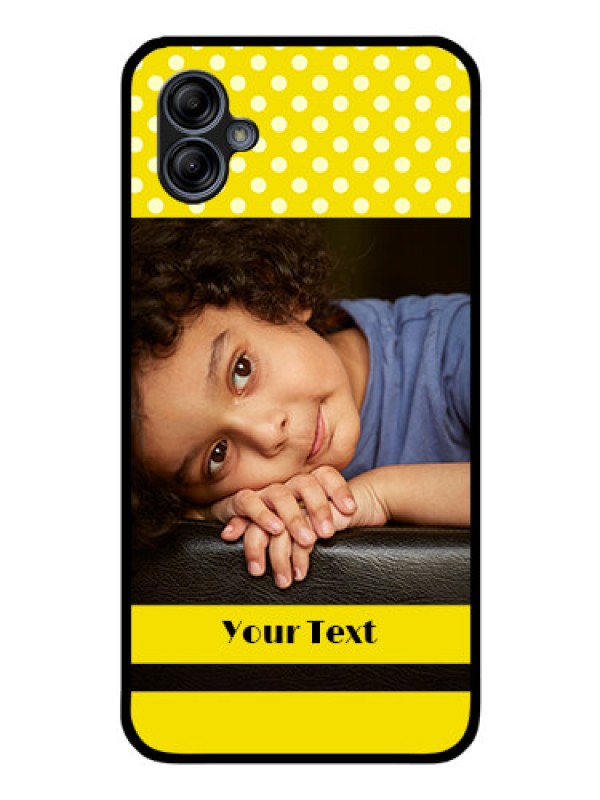 Custom Galaxy A04e Custom Glass Phone Case - Bright Yellow Case Design