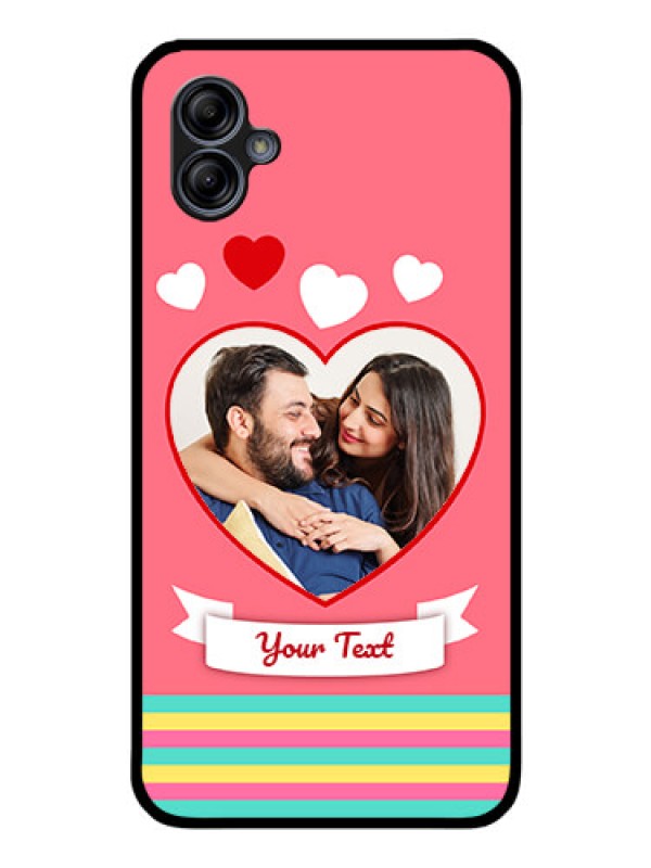 Custom Galaxy A04e Photo Printing on Glass Case - Love Doodle Design