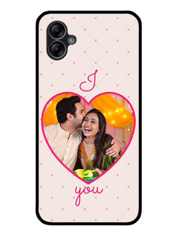 Custom Galaxy A04e Custom Glass Mobile Case - Heart Shape Design