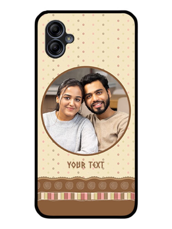 Custom Galaxy A04e Custom Glass Mobile Case - Brown Dotted Mobile Case Design