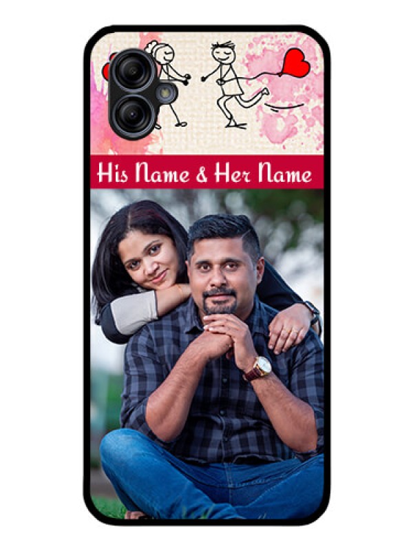 Custom Galaxy A04e Photo Printing on Glass Case - You and Me Case Design