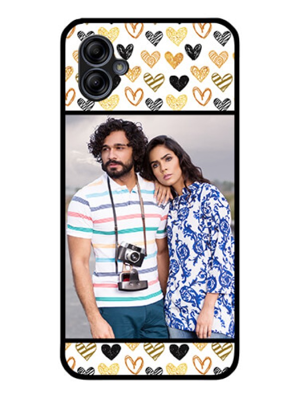 Custom Galaxy A04e Photo Printing on Glass Case - Love Symbol Design