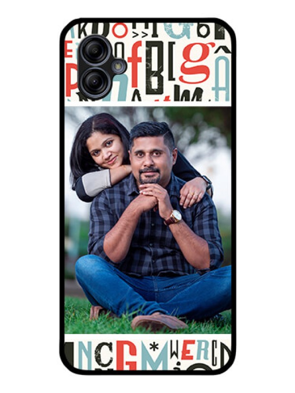 Custom Galaxy A04e Personalized Glass Phone Case - Alphabet Design