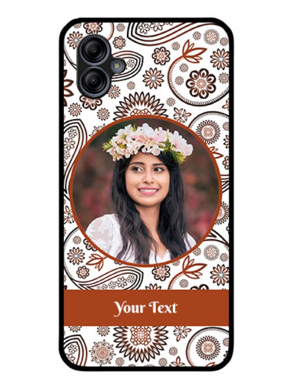 Custom Galaxy A04e Custom Glass Mobile Case - Abstract Flower Design