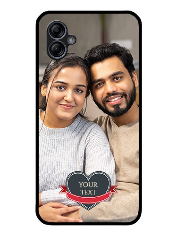 Custom Galaxy A04e Custom Glass Phone Case - Just Married Couple Design