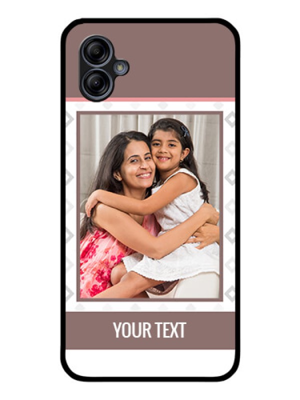 Custom Galaxy A04e Photo Printing on Glass Case - Simple Diamond Design