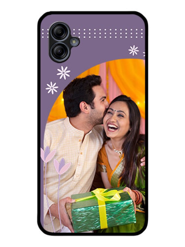 Custom Galaxy A04e Custom Glass Mobile Case - Lavender flowers design