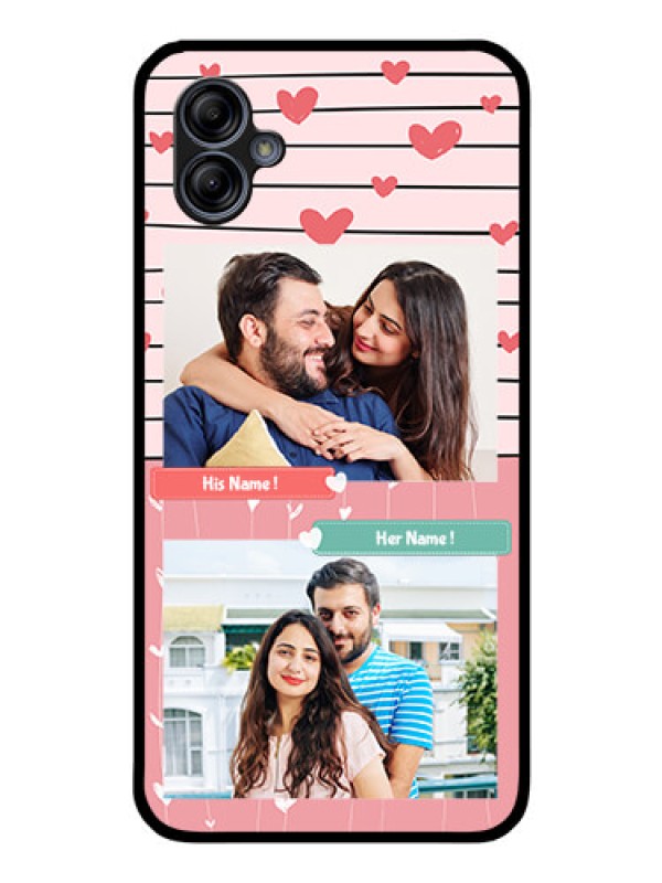 Custom Galaxy A04e Custom Glass Mobile Case - Photo with Heart Design
