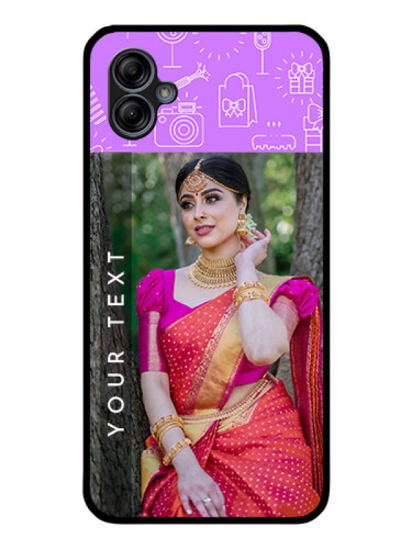 Custom Galaxy A04e Custom Glass Mobile Case - Birthday Icons Design