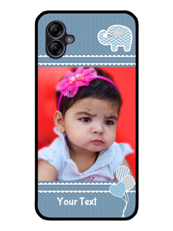 Custom Galaxy A04e Photo Printing on Glass Case - with Kids Pattern Design