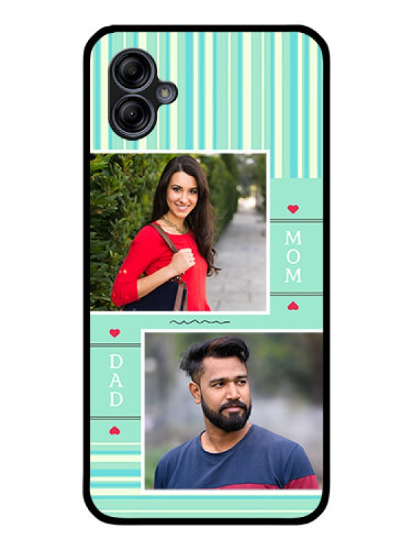 Custom Galaxy A04e Custom Glass Phone Case - Mom & Dad Pic Design