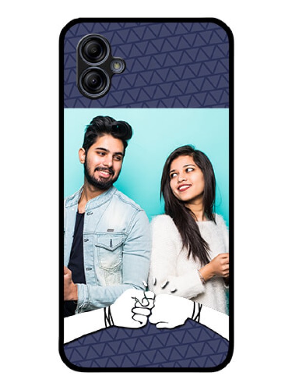 Custom Galaxy A04e Photo Printing on Glass Case - with Best Friends Design