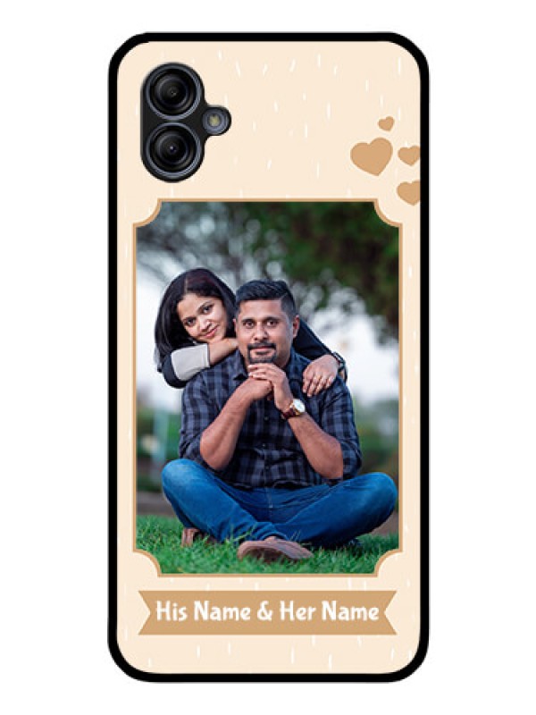 Custom Galaxy A04e Custom Glass Phone Case - with confetti love design